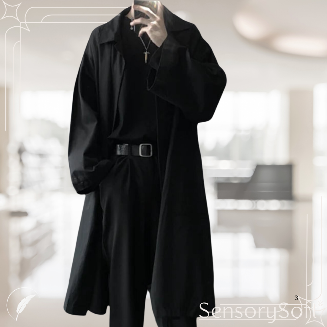 Autumn Mauroicardi Long Black Oversized Trench Coat