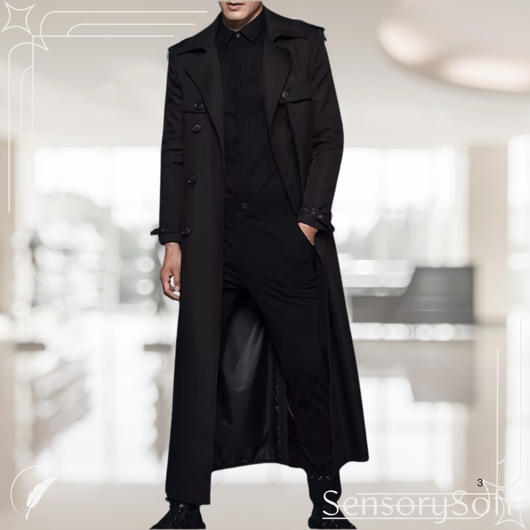 Autumn Mauroicardi Long Black Oversized Trench Coat