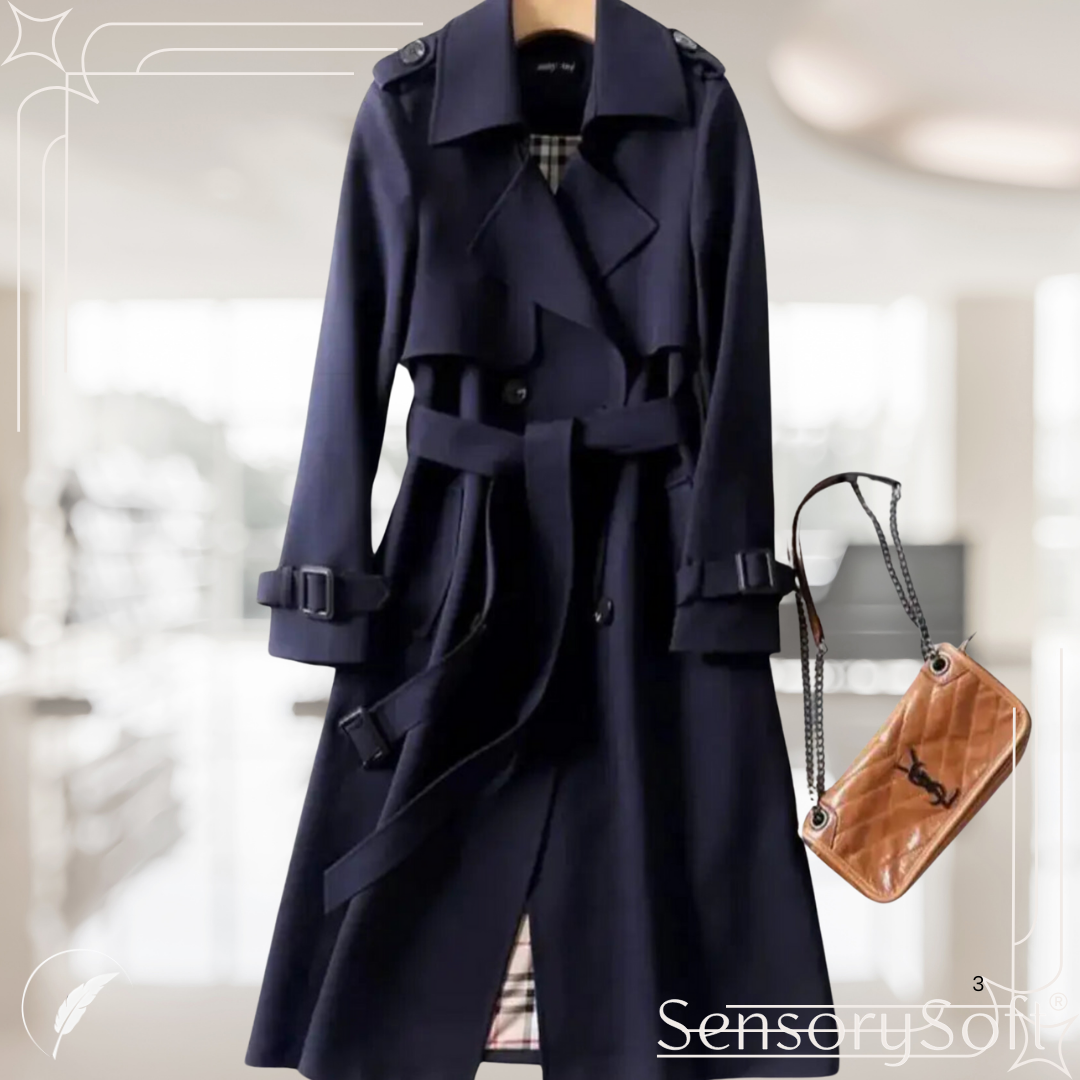 Double Breasted Ladies Winter Trench Coat