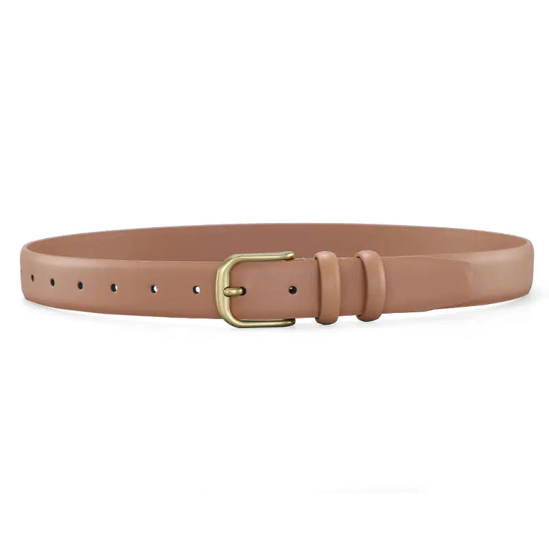 Women's Leather Belt with Simple Design for Jeans and Skirts