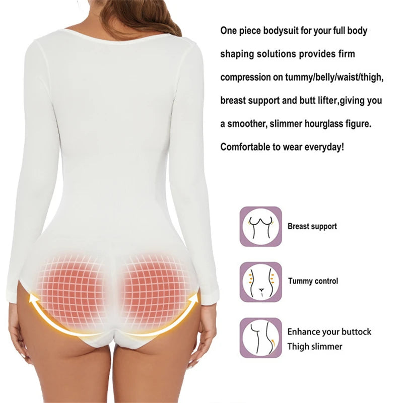 Seamless Long Sleeve - Full Support Brief Bodysuit