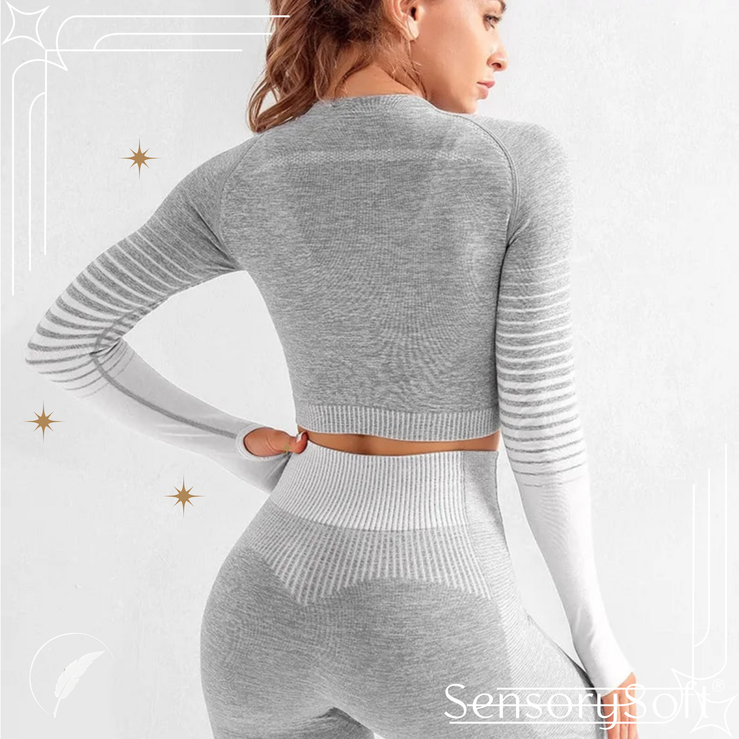 Seamless Long Sleeve Yoga Set: Women's High-Waisted Fitness Suit