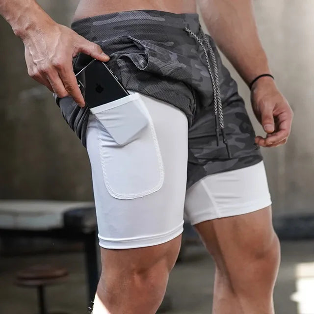 Camo Running Shorts Men - with Pockets