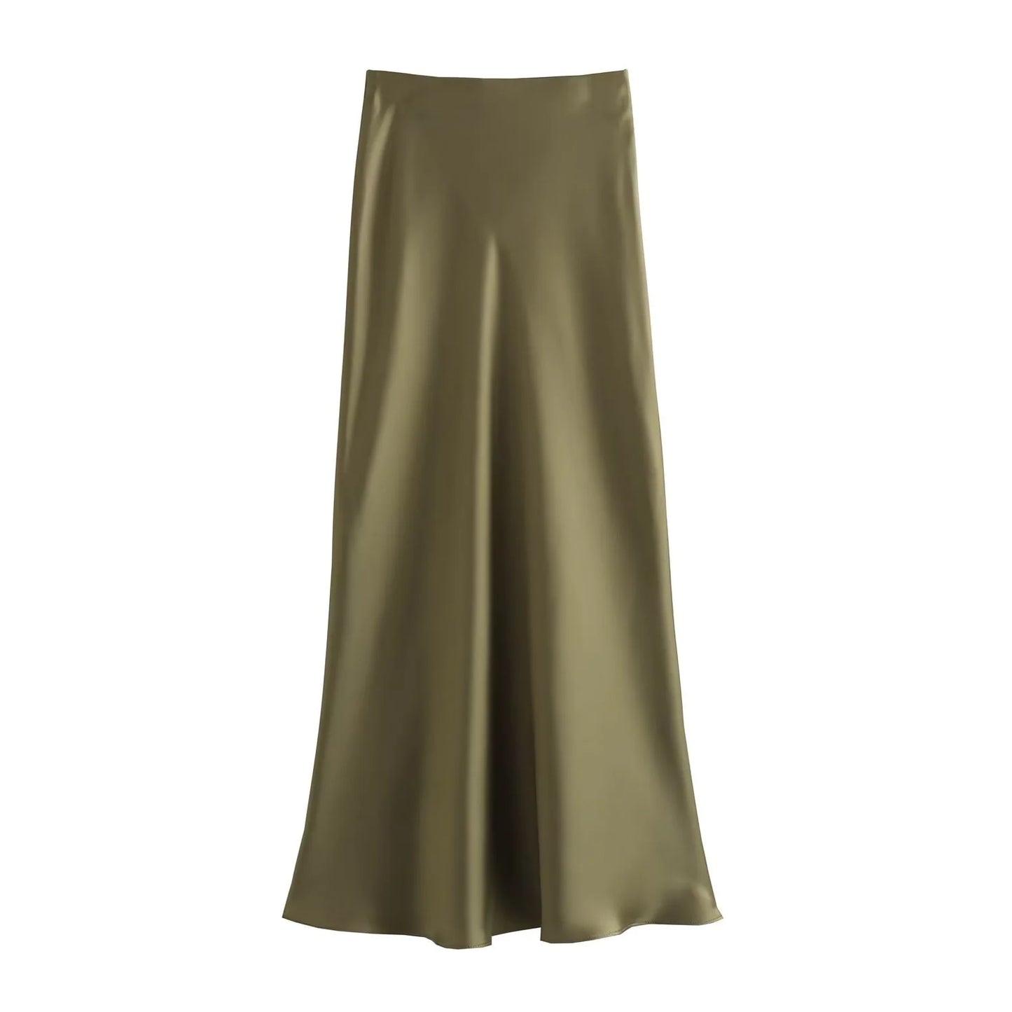 Women's Satin Pleated Midi Skirt