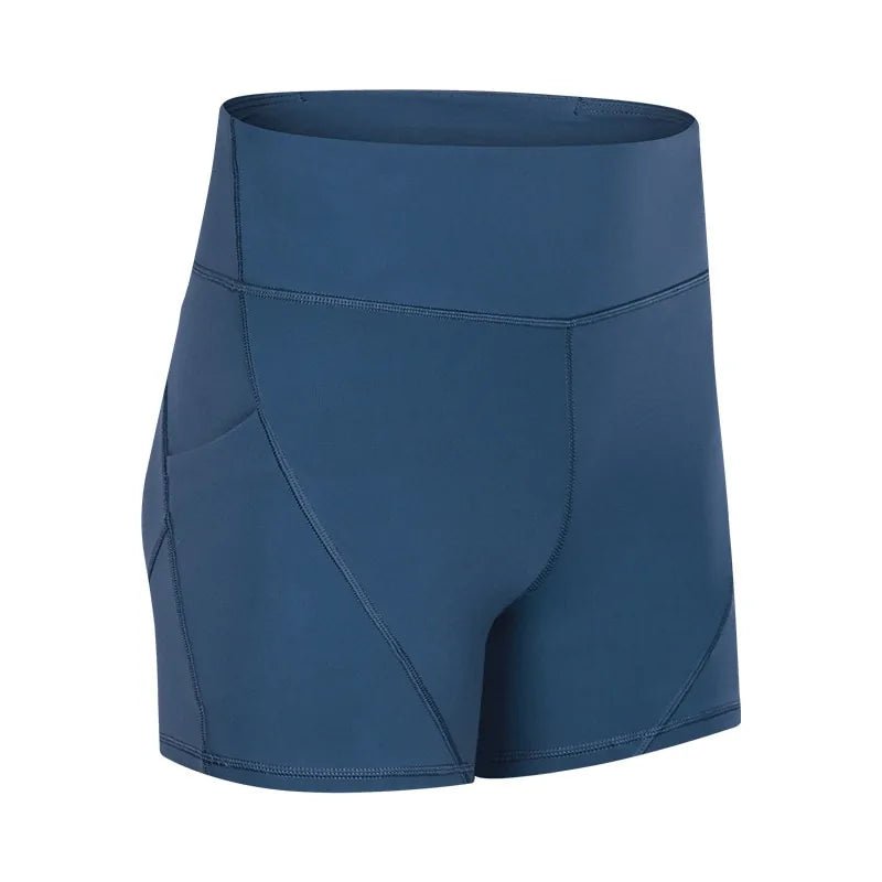 Anti - sweat Plain Athletic High Waisted Shorts With Two Side Pocket - SensorySoft