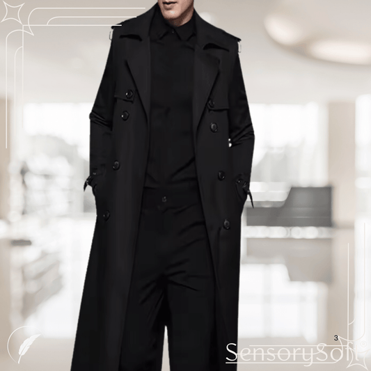 Autumn Mauroicardi Long Black Oversized Trench Coat - SensorySoft