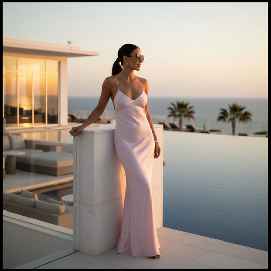 Sexy Satin Lace-up Backless Elegance Dress
