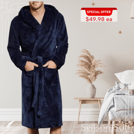 Bathrobe Winter Warm Casual Flannel Robe - SensorySoft