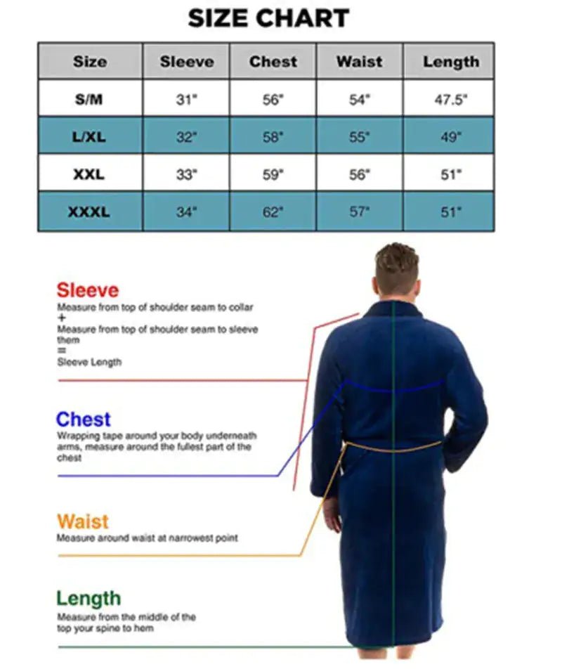 Bathrobe Winter Warm Casual Flannel Robe - SensorySoft