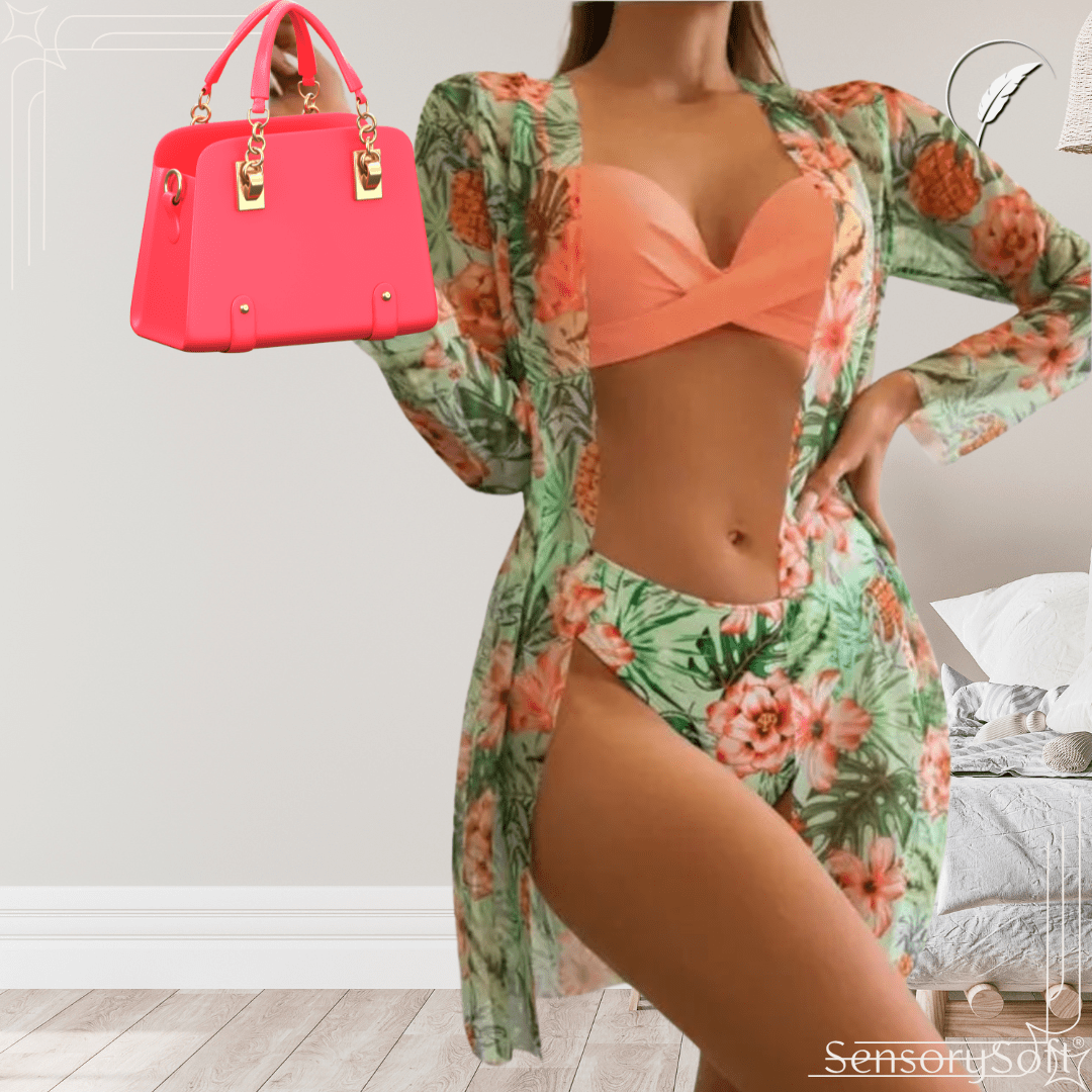 Bikinis and Cover Set – Sun - Kissed Style Meets Ultimate Comfort - SensorySoft