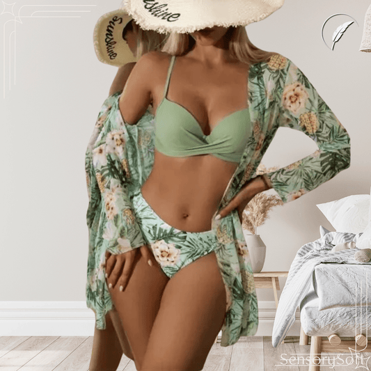 Bikinis and Cover Set – Sun - Kissed Style Meets Ultimate Comfort - SensorySoft