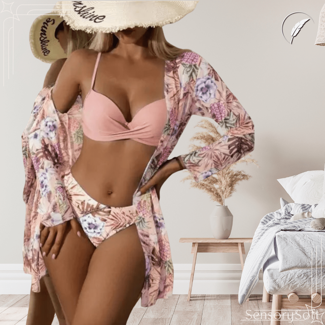 Bikinis and Cover Set – Sun - Kissed Style Meets Ultimate Comfort - SensorySoft