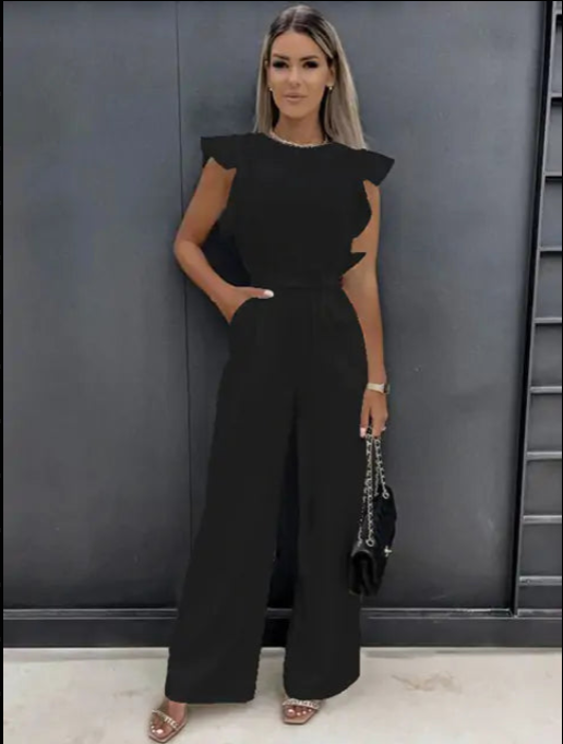 Butterfly Sleeve Wide Leg Jumpsuit