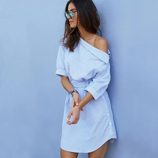 Blue Striped Dress - SensorySoft