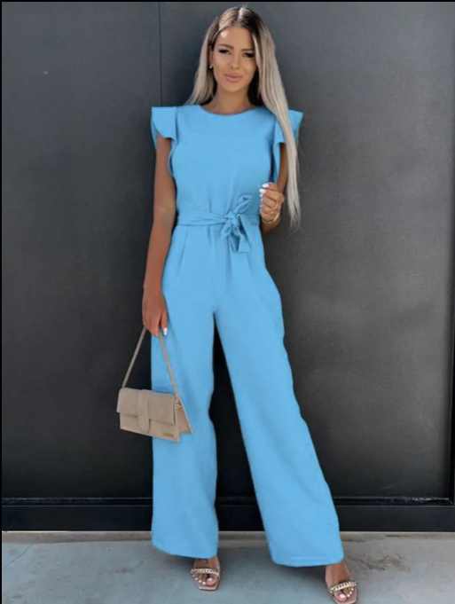 Butterfly Sleeve Wide Leg Jumpsuit