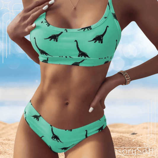 Brazilian Bikini Swimsuit - In Fluro Green - SensorySoft