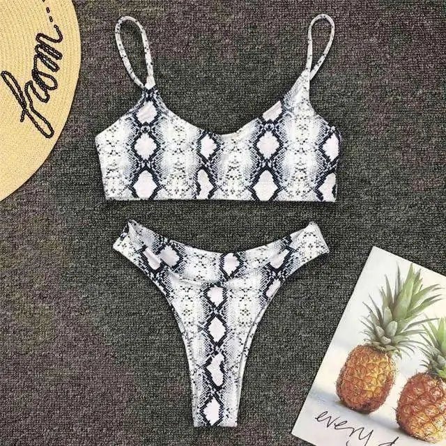 Brazilian Summer Beach Bathing Suit - Leopard Luxe Low - Waist Swim Set - SensorySoft