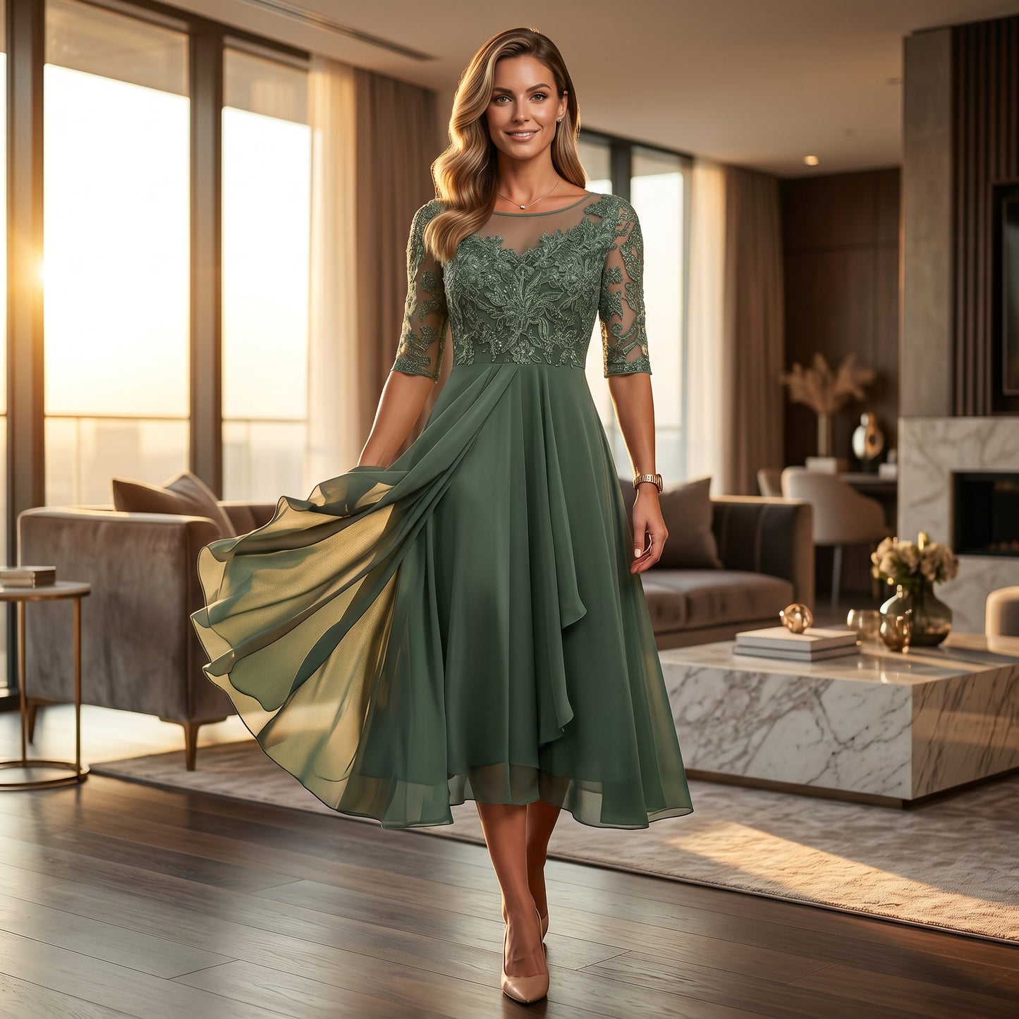 Graceille Lace Midi Dress