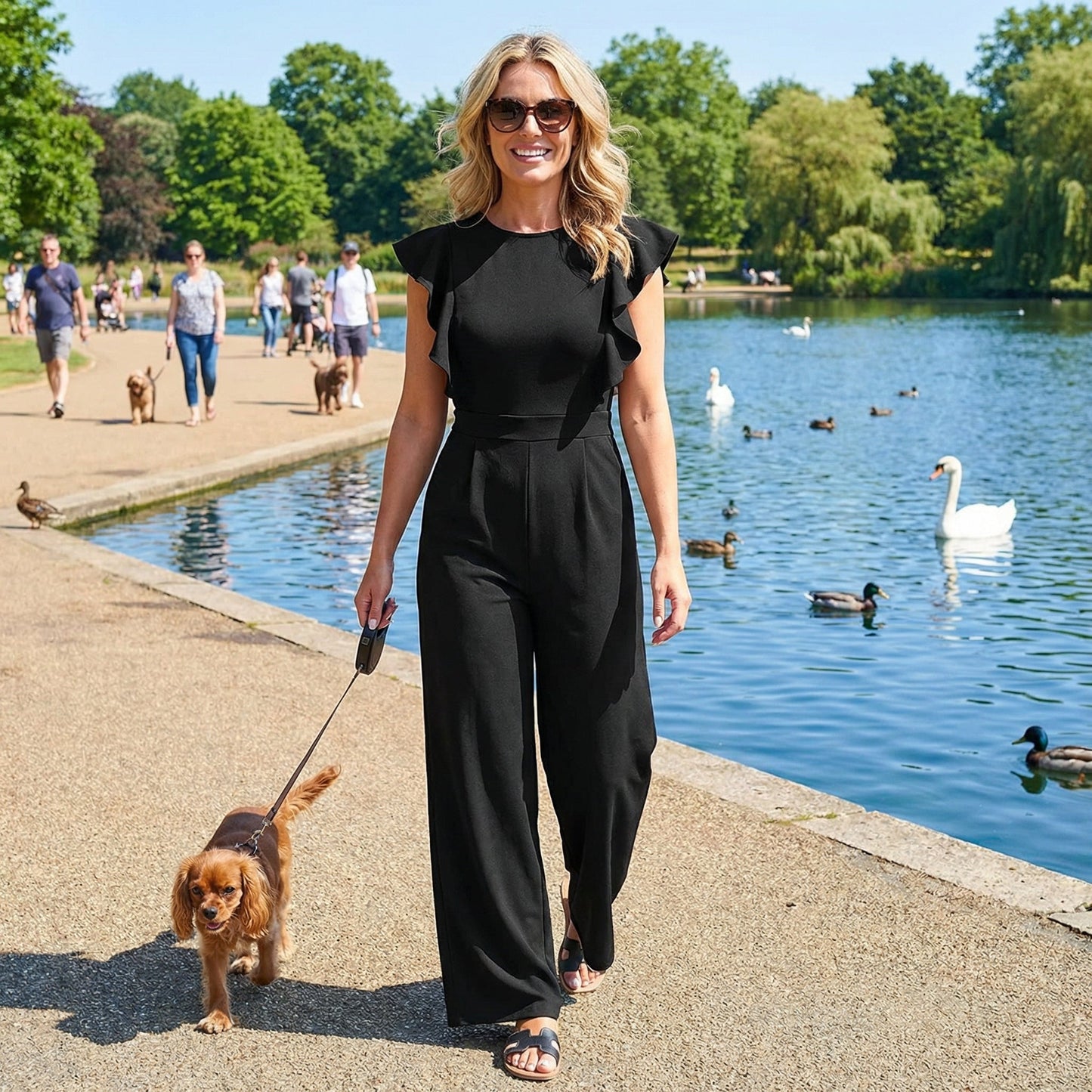 Butterfly Sleeve Wide Leg Jumpsuit - SensorySoftShop