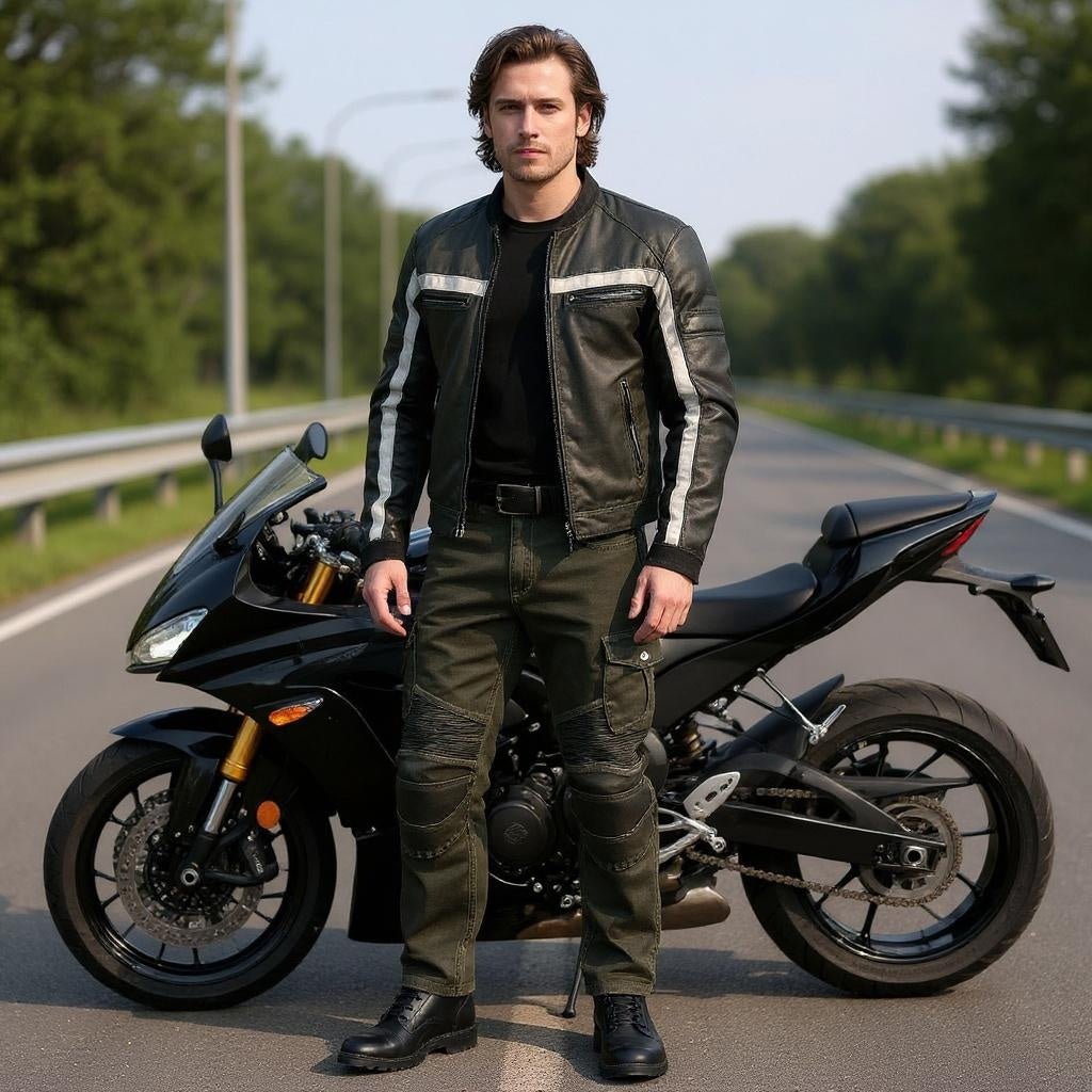 Camouflage Jeans with Racing Belt Protector - Motorcycle Riding - SensorySoft