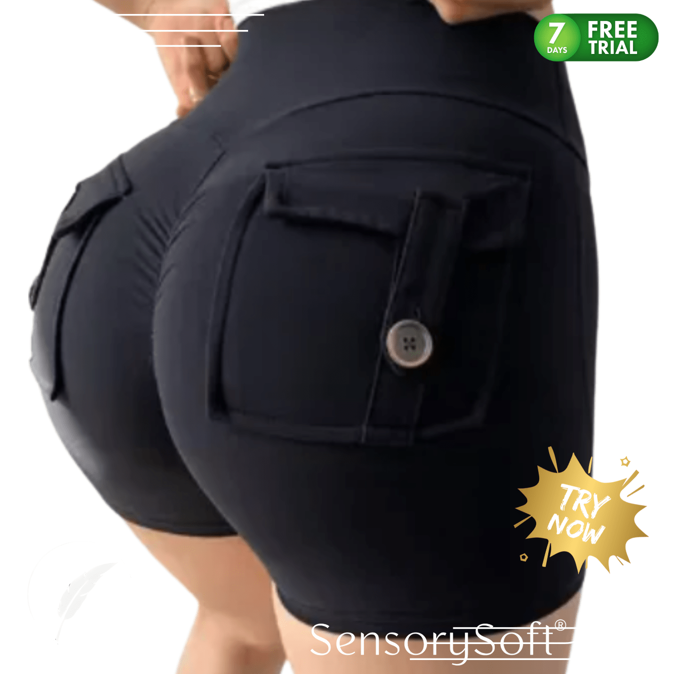 Cargo Pocket Design Fitness Shorts - SensorySoft