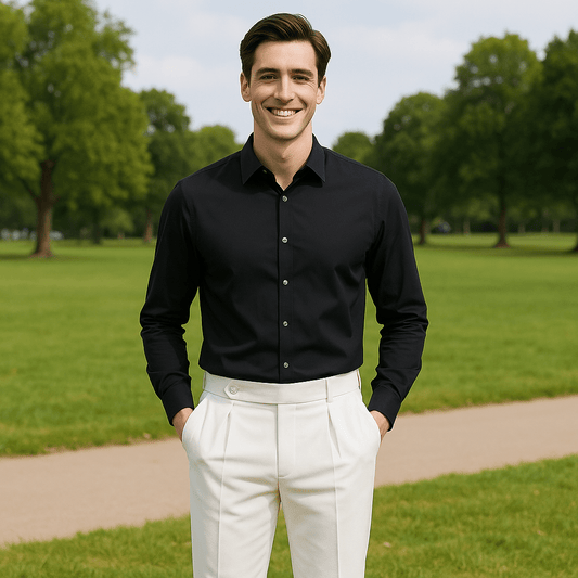 Casual Business Trousers in Classic White - SensorySoft