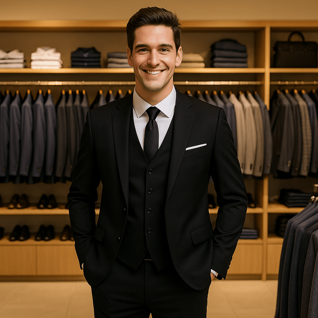 Casual Suit for Business and Wedding Attire in Sophisticated Black - SensorySoft