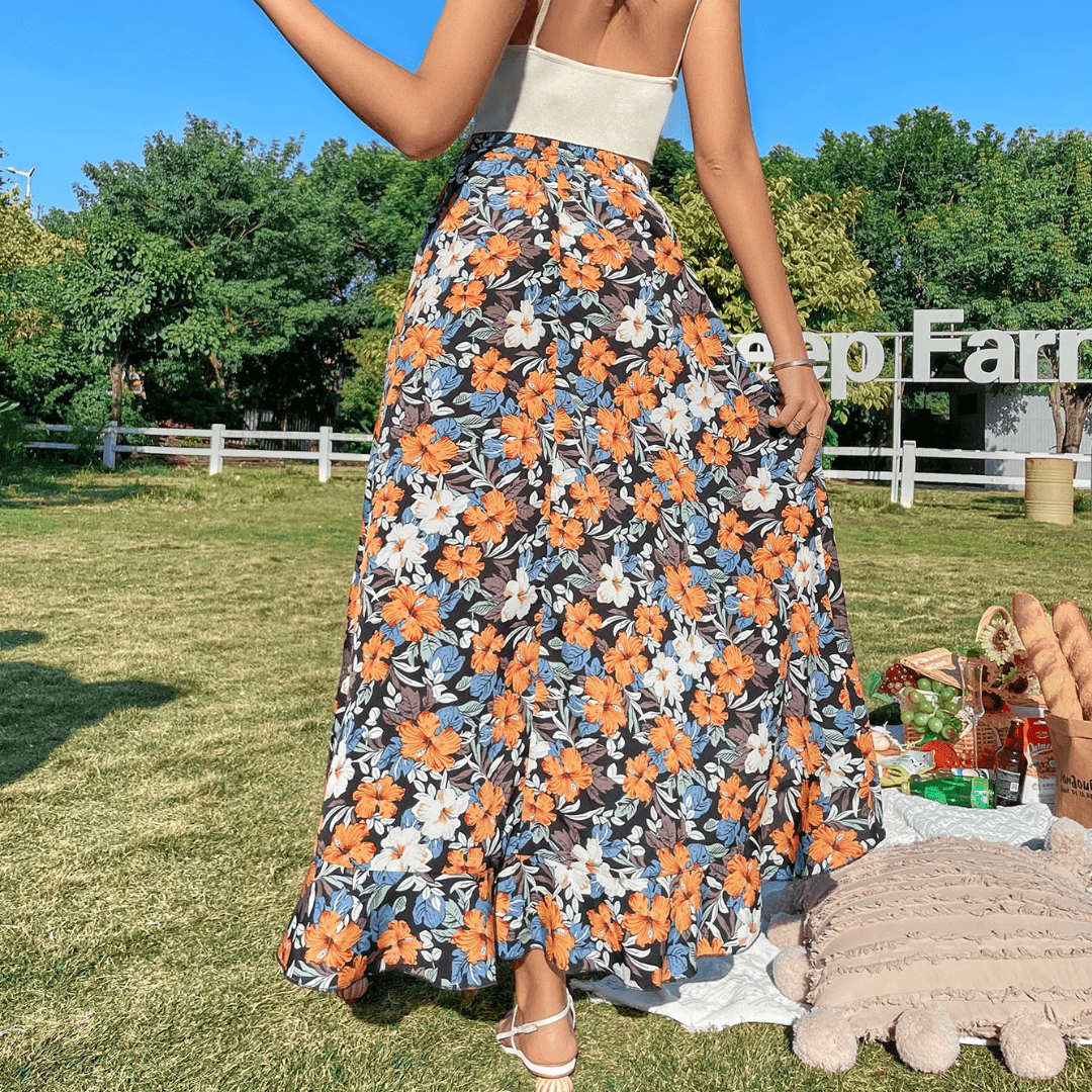 Casual Trend Irregular A - Line Printed Skirt - SensorySoftShop
