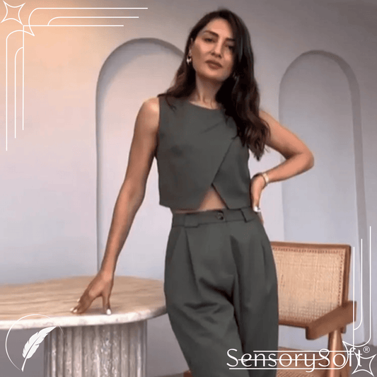 Casual Women's Sleeveless Two - Piece Set - SensorySoftShop
