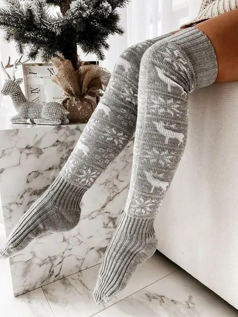 Christmas Knee Stockings Snowflake - SensorySoftShop