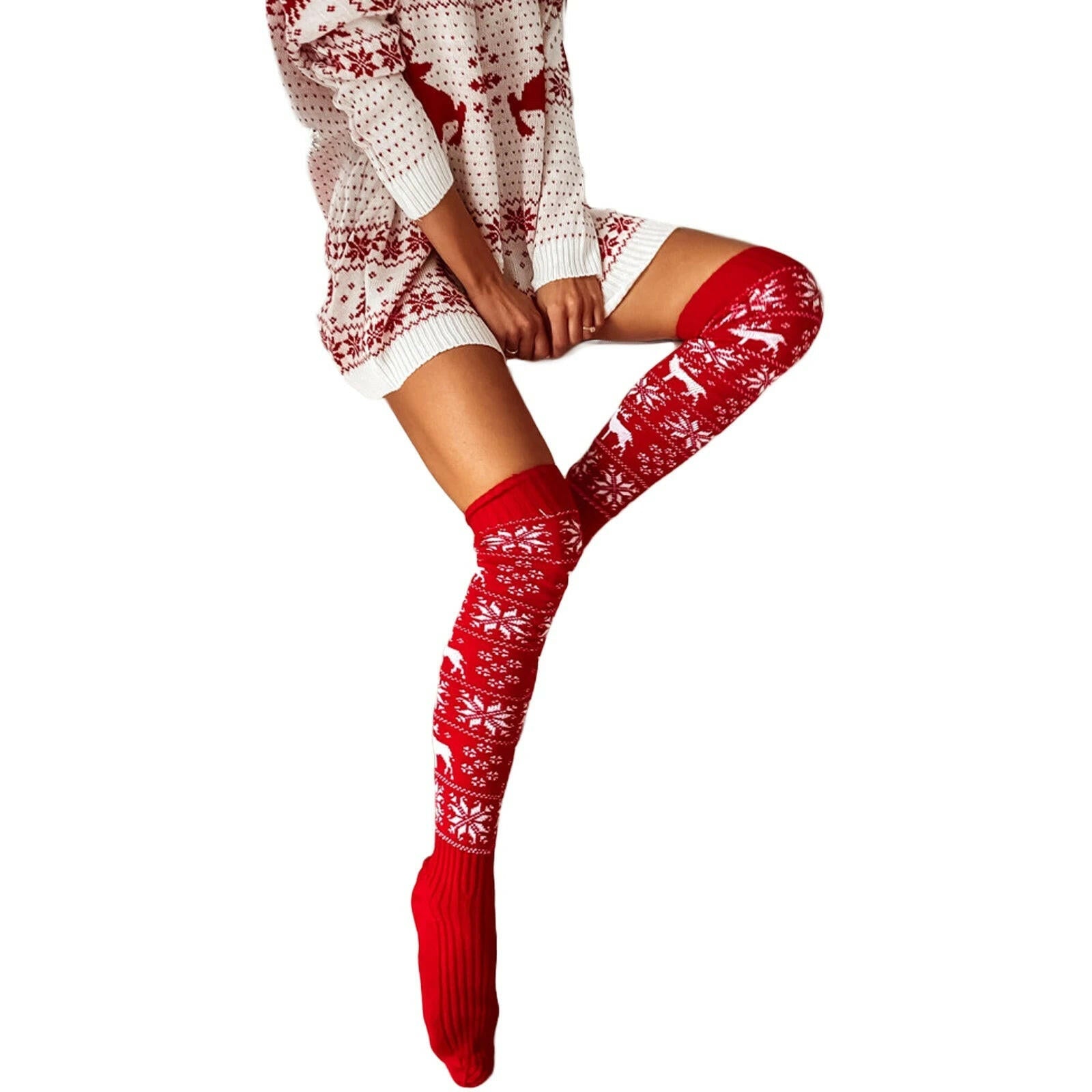 Christmas Knee Stockings Snowflake - SensorySoftShop