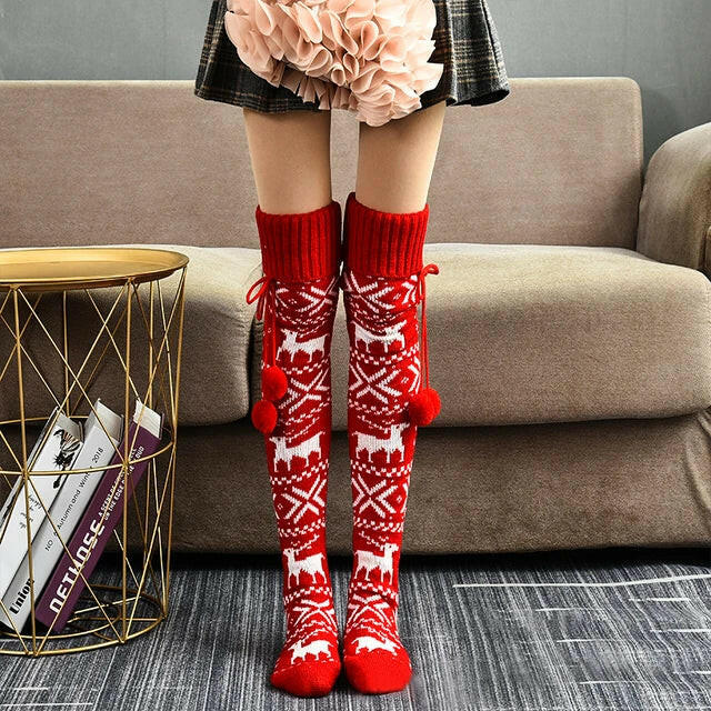 Christmas Knee Stockings Snowflake - SensorySoftShop