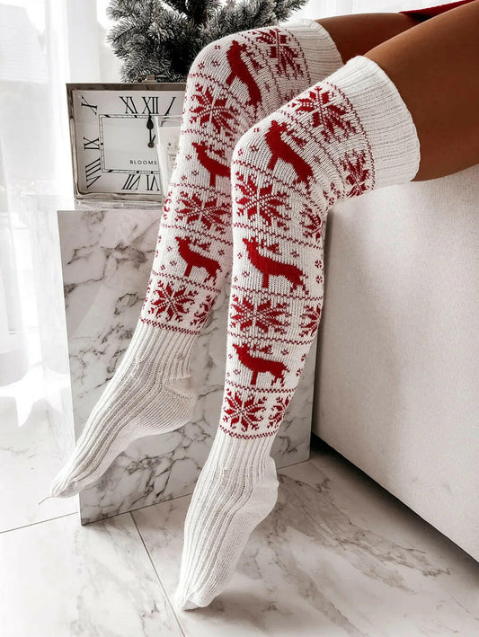 Christmas Knee Stockings Snowflake - SensorySoftShop