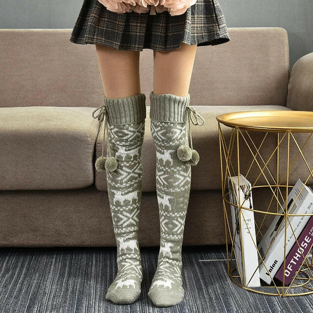 Christmas Knee Stockings Snowflake - SensorySoftShop