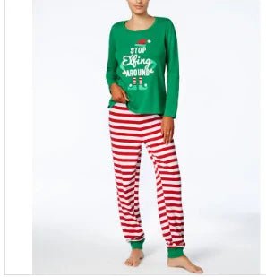 Christmas Pajamas Sets Striped Cartoon Print - NO25 - SensorySoftShop