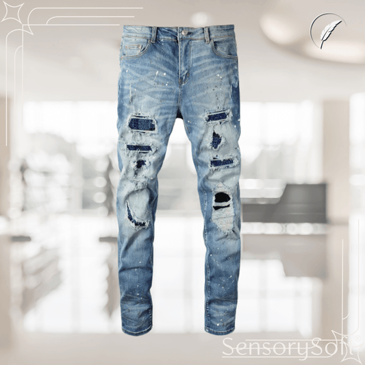 Classic Men's Blue Jeans – Timeless Style and All - Day Comfort - SensorySoft