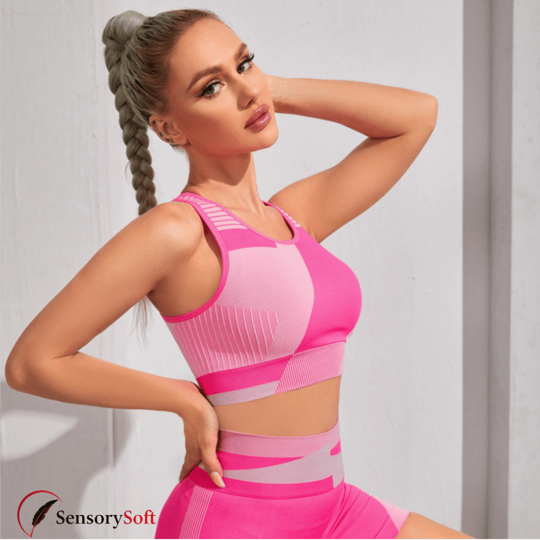 Colourful Seamless Yoga Shorts and Bra Set