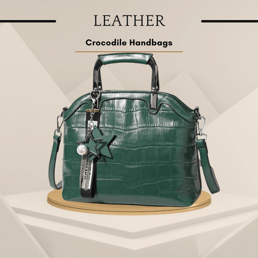 Crocodile Leather Backpack with Dual Straps - SensorySoft