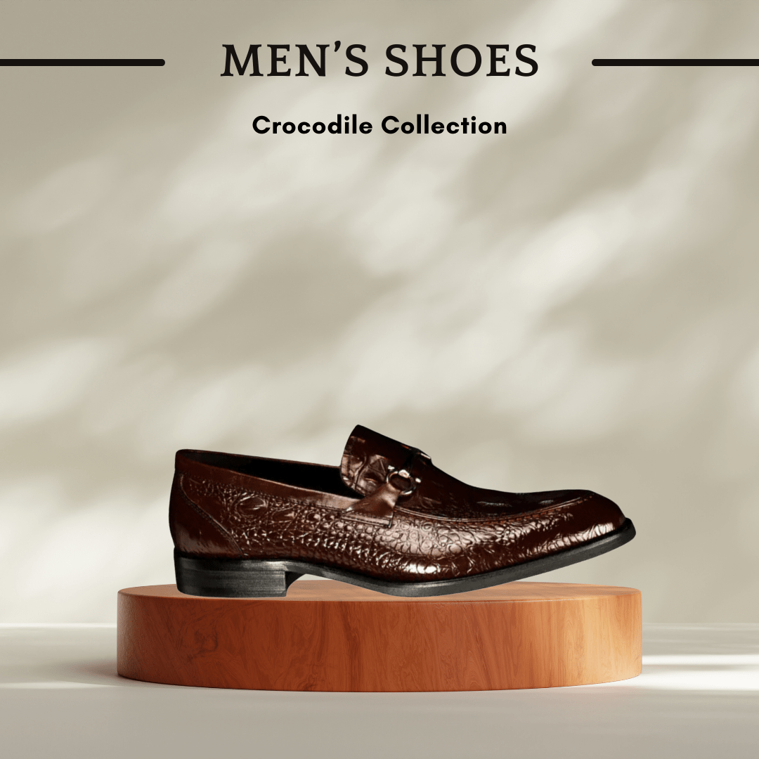 Crocodile Pattern Men's Leather Dress Shoes - SensorySoft