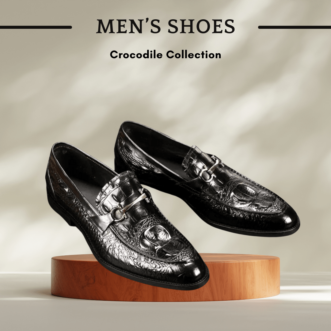 Crocodile Pattern Men's Leather Dress Shoes - SensorySoft