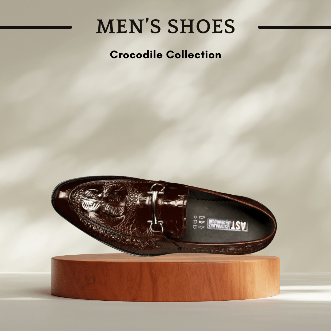 Crocodile Pattern Men's Leather Dress Shoes - SensorySoft