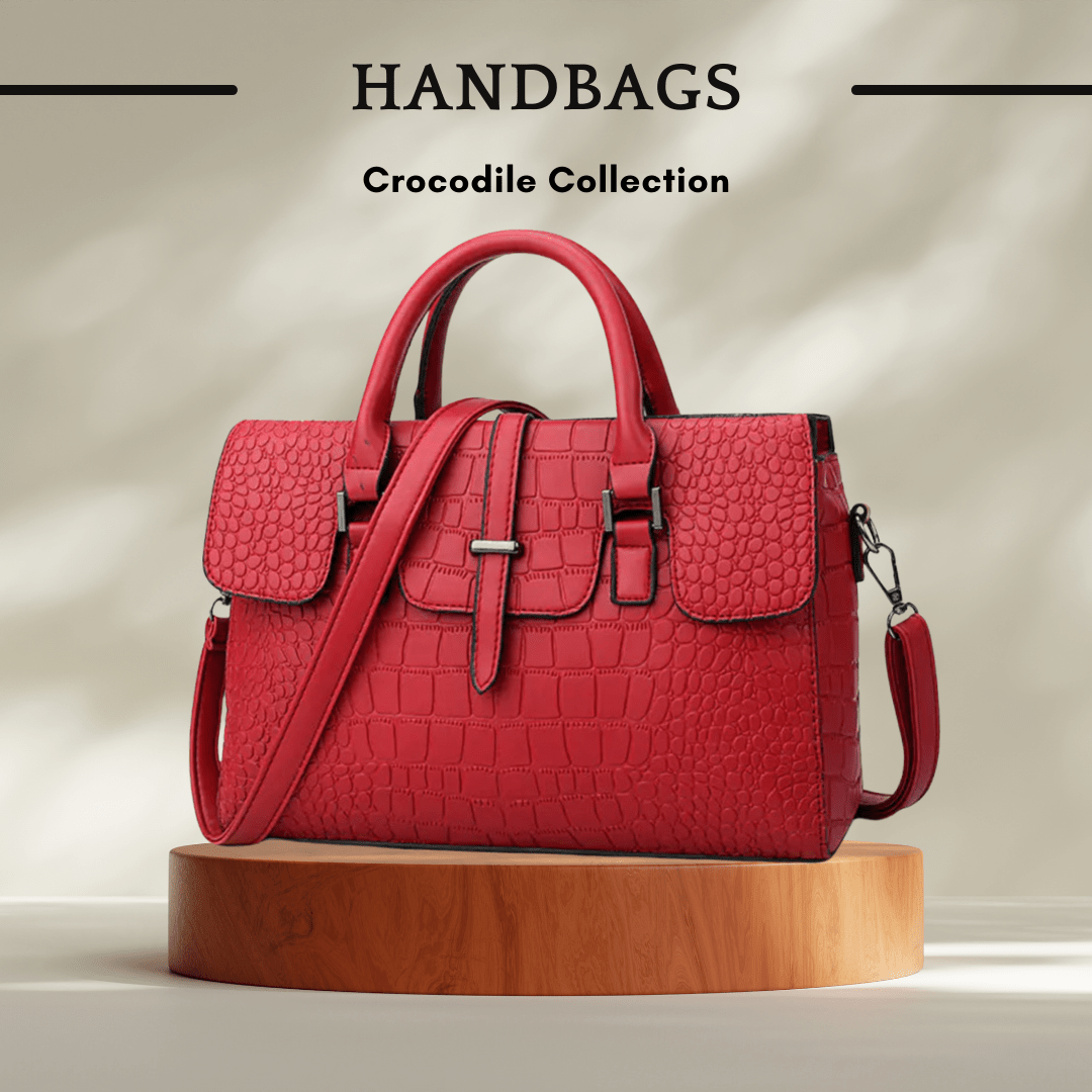 Crocodile Pattern Shoulder and Crossbody Handbag - SensorySoft