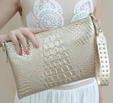 Crocodile Pattern Women's Leather Clutch Bag - SensorySoft
