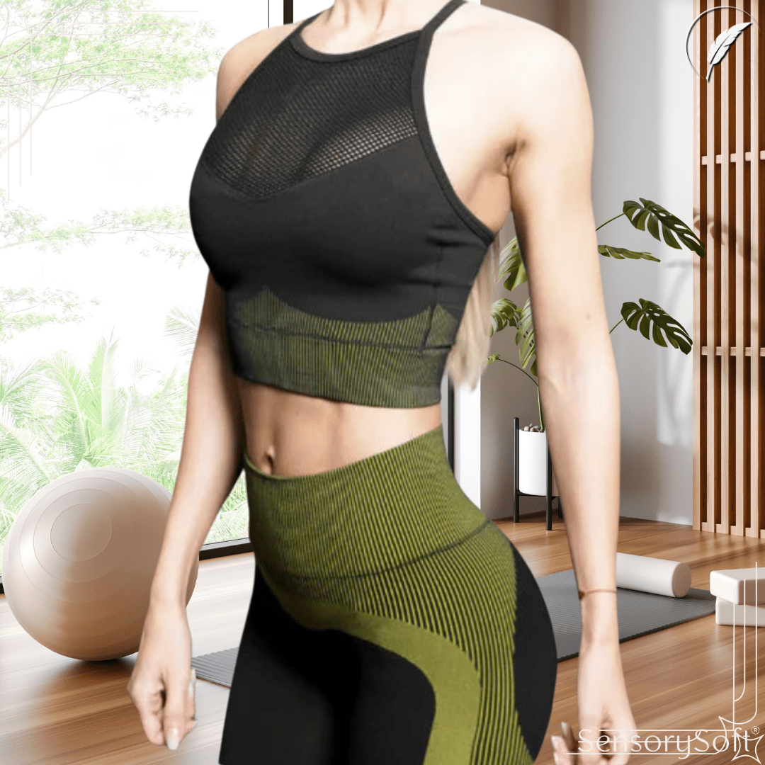 Cut Out Seamless Sports Bra – Breathable Mesh Back, Stylish Comfort - SensorySoft