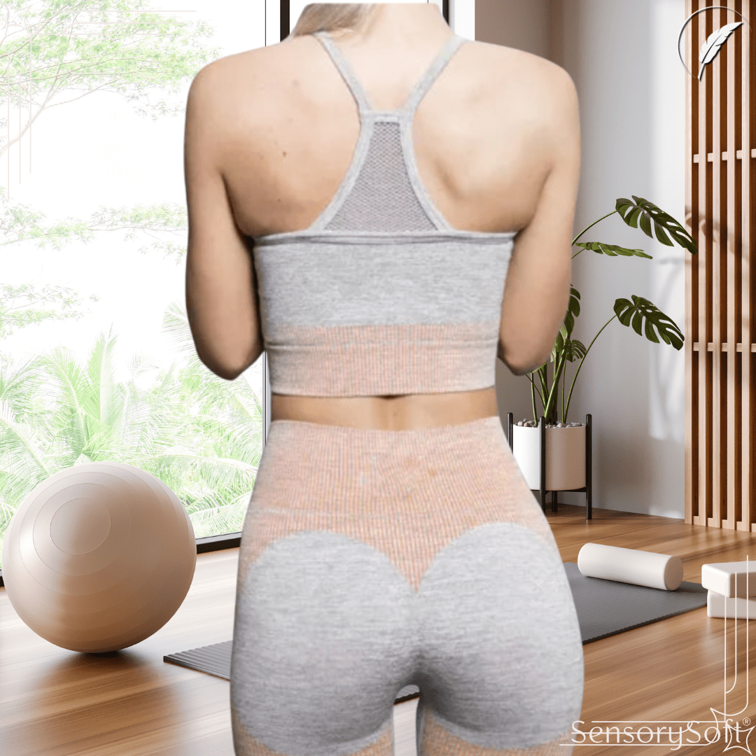 Cut Out Seamless Sports Bra – Breathable Mesh Back, Stylish Comfort - SensorySoft