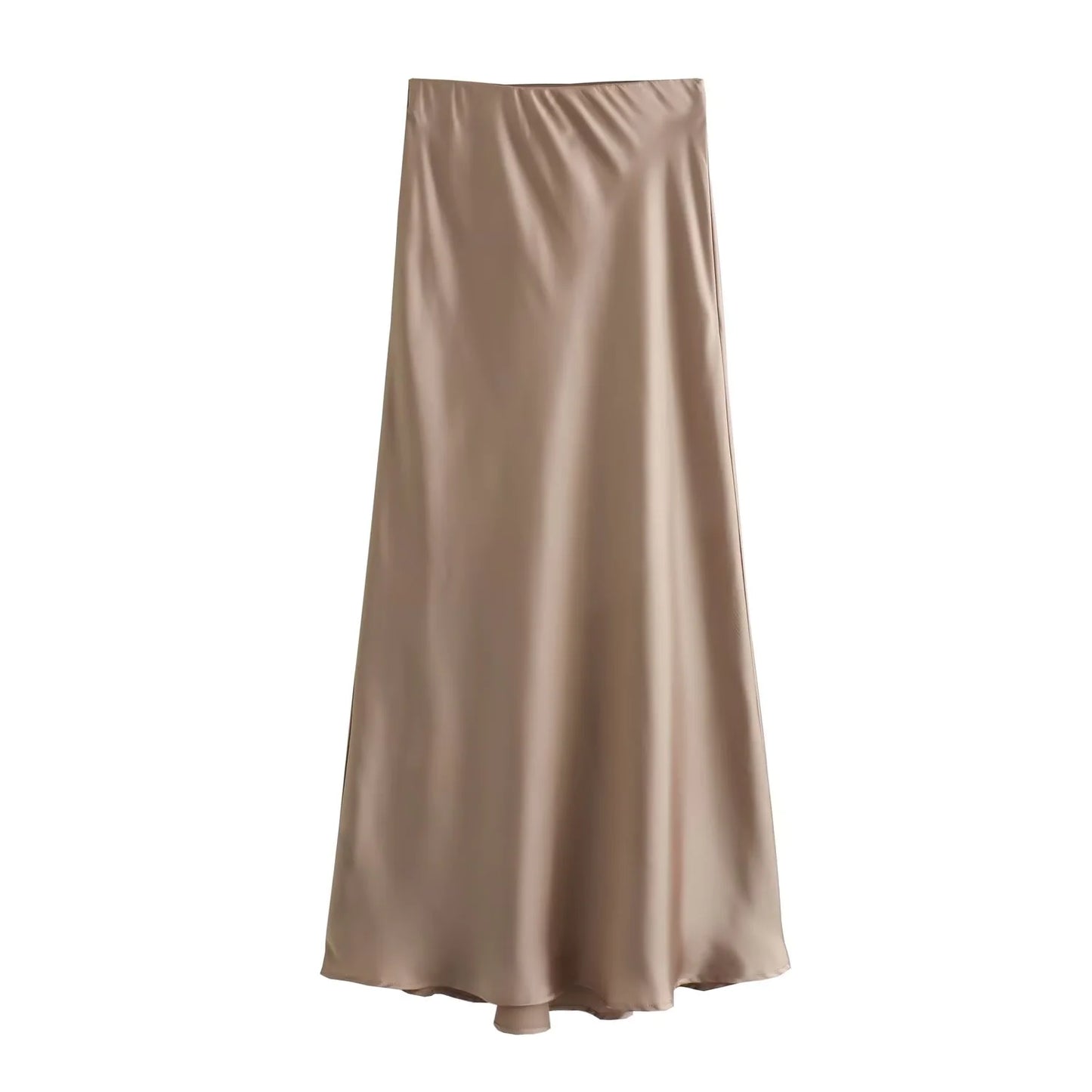 Women's Satin Pleated Midi Skirt