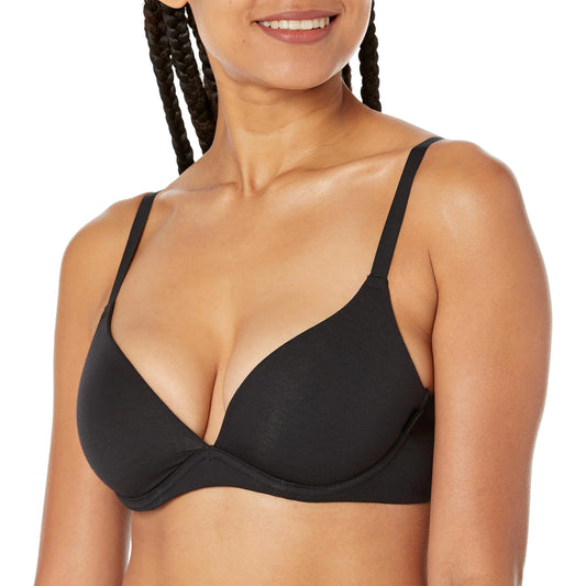 DKNY Women's Modal Plunge Underwire Bra Black - SensorySoft