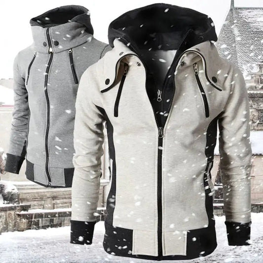 Double Zipper Hoodie Jacket for Men - SensorySoft