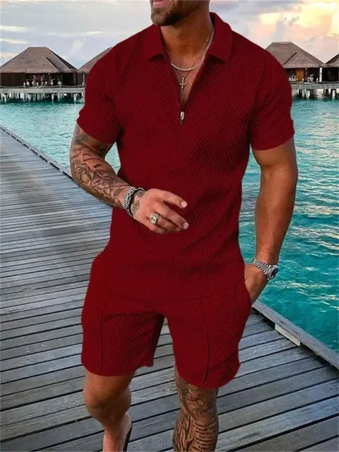 2025 Summer Men's Two-Piece Casual Sportswear Set