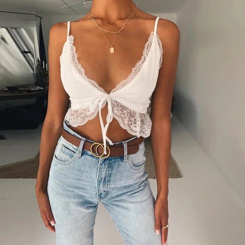Elegant Ladies White Lace Vest - SensorySoftShop